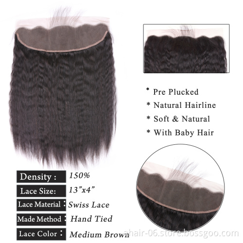 Bundles vendors wholesale sales brazilian weave human hair kinky straight human hair bundles with lace frontal closure